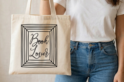 Book Lover SVG Minimal Frame Typography Design Product Image 2