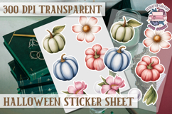 Halloween sticker sheet Creepy Scrapbook PNG Funny Skulls Product Image 1
