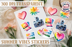 Summer sticker sheet Scrapbook PNG Flowers Vibe Fruits Product Image 1