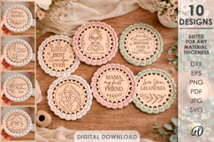 Macrame Coasters Bundle Laser Cut. Family Coaster SVG Product Image 1