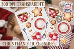 Christmas Sticker Sheet Watercolor Winter Holiday PNG Product Image 1