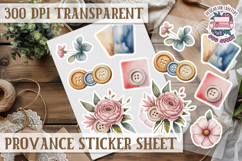Cozy sticker sheet Flowers Scrapbook PNG Provence Product Image 1
