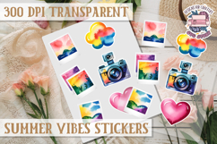 Summer sticker sheet Scrapbook PNG Flowers Vibe Fruits Product Image 1