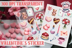 Love sticker Sheet Valentine Day Lovers Funny Heart PNG Product Image 1