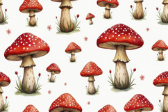 Mushrooms Pattern Background Wallpaper Product Image 1