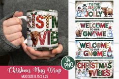 Christmas Mug Wrap Design - Christmas Snowman Sublimation Product Image 1