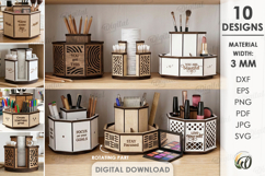 3D Rotating Organizers Bundle Laser Cut. Make up storage box Product Image 1