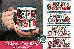Christmas Mug Wrap Design,Christmas Highland Cow Sublimation Product Image 1