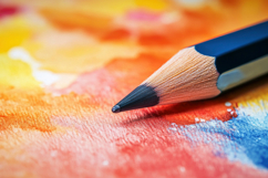 Black Pencil with Watercolor Background Wallpaper Product Image 1