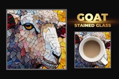 Goat Stained Glass Square Coaster Product Image 1