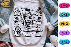 My Grandkids Melt My Heart Svg,Png,Snowmen Grandma Christmas Product Image 1