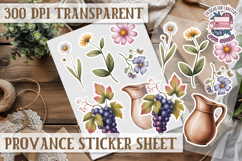 Cozy sticker sheet Flowers Scrapbook PNG Provence Product Image 1