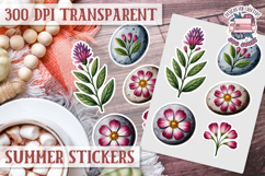 Summer sticker sheet Beach Scrapbook PNG Flowers Vibe Product Image 1