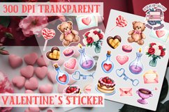 Love sticker Sheet Valentine Day Lovers Funny Heart PNG Product Image 1