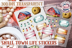 Small Town LIfe sticker Scrapbook PNG Village Garden Farm Product Image 1
