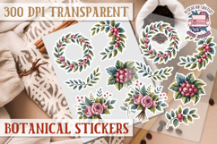 Botanical sticker sheet Spring Botanical PNG flowers Product Image 1