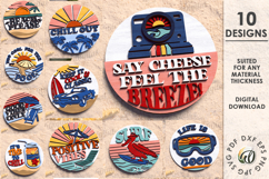Summer Retro Signs Bundle Laser Cut. Positive quote SVG Product Image 1