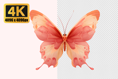 Pink and Orange Butterfly Transparent PNG Product Image 1