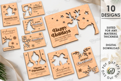Christmas Greeting Cards Bundle Laser Cut. Christmas SVG Product Image 1
