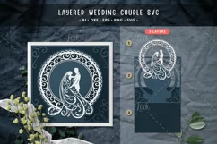 Layered wedding couple Svg, woman in dress svg Product Image 3