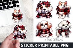 Christmas Dog Sticker Printable | Christmas High Quality PNG Product Image 1