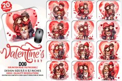Dog Valentine's Day Sublimation Mouse Pad PNG Bundle Product Image 1