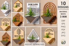 3D Planter Holders Bundle Lasercut. Hanging Plant Holder SVG Product Image 1