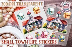 Small Town LIfe sticker Scrapbook PNG Village Garden Farm Product Image 1