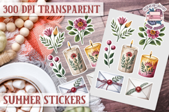 Summer sticker sheet Beach Scrapbook PNG Flowers Vibe Product Image 1