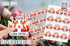 Love sticker Sheet Valentine Day Cute Animals Quote PNG Product Image 1