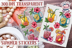 Summer Vibes sticker sheet Beach Scrapbook PNG Flowers Product Image 1
