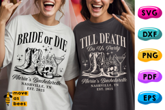 Bride Or Die Till Death Svg, Png, Cowgirl Bachelorette Party Product Image 1