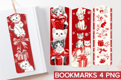 Christmas Bookmarks Sublimation - Christmas Cat PNG Product Image 1