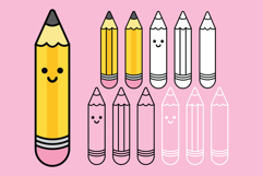Cartoon Pencil Clip Art Set Product Image 6