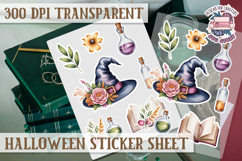 Halloween sticker sheet Creepy Scrapbook PNG Funny Skulls Product Image 1