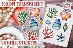 Summer sticker sheet Beach Scrapbook PNG Flowers Vibe Product Image 1