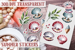 Summer Vibes sticker sheet Beach Scrapbook PNG Flowers Product Image 1