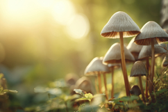 Bell Shaped Mushrooms Background Wallpaper Product Image 1