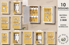 3D Key organizer box Laser Cut Bundle. Wooden Key Holder SV Product Image 1