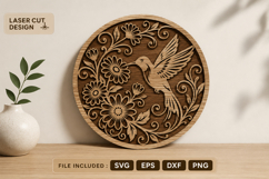 Hummingbird Layered Laser Cut SVG Product Image 1