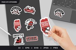 Skate or Die, Enjoy the Ride, Skateboard Theme Sticker Set Product Image 1