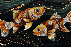 Dot Art Fishes Background Wallpaper Product Image 1