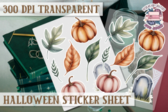 Halloween sticker sheet Creepy Scrapbook PNG Funny Skulls Product Image 1