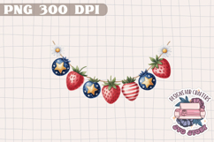 4th of July PNG Sublimation Strawberry berries Patriotic Product Image 1