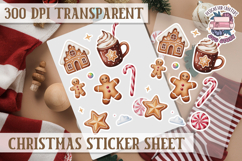Christmas Watercolor Sticker Sheet Winter Cute Holiday PNG Product Image 1