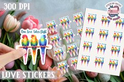 Love sticker Sheet Valentine Day Cute Animals Quote PNG Product Image 1
