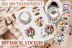 Botanical sticker sheet Spring Botanical PNG flowers Product Image 1