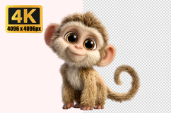 Cartoonish Baby Monkey Transparent PNG Product Image 1