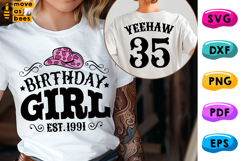 35th Birthday Girl Svg, Png, 1991, Country, Cowgirl, Western Product Image 1