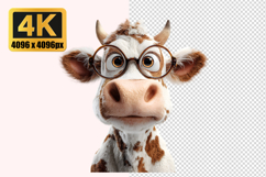 Glasses Cow Transparent PNG Product Image 1